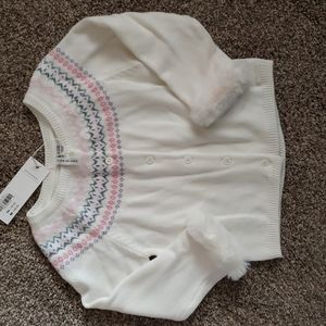 Janie and Jack silver fairisle fur cardigan